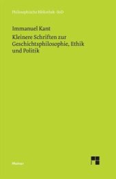 book Kleinere Schriften zur Geschichtsphilosophie, Ethik und Politik