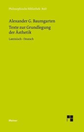 book Texte zur Grundlegung der Ästhetik: Zweisprachige Ausgabe