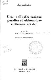 book Crisi dell'informazione giuridica ed elaborazione elettronica dei dati