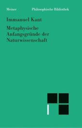 book Metaphysische Anfangsgründe der Naturwissenschaft