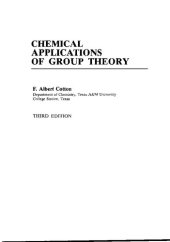 book Chemical Applications of Group Theory, 3rd Edition