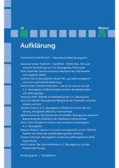 book Aufklärung, Band 20: Alexander Gottlieb Baumgarten. Sinnliche Erkenntnis in der Philosophie des Rationalismus