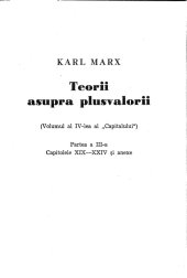 book Karl Marx, Friedrich Engels. Opere. Teorii asupra plusvalorii (Volumul al IV-lea al „Capitalului”). Partea a III-a