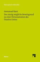 book Der einzig mögliche Beweisgrund zu einer Demonstration des Daseins Gottes: Historisch-kritische Edition