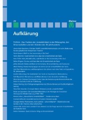 book Aufklärung, Band 29: Das Problem der Unsterblichkeit in der Philosophie, den Wissenschaften und den Künsten des 18. Jahrhunderts