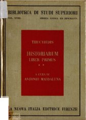 book Thucydidis Historiarum liber primus - Introduzione testo critico e commento con traduzione e indici