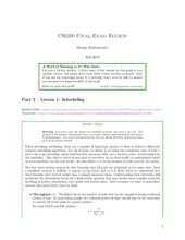 book Graduate Introduction to Operating Systems (CS 6200): Final Exam Review Notes