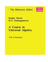 book A Course in Universal Algebra: The Millenium Edition