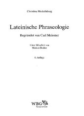 book Lateinische Phraseologie: Begründet von Carl Meissner