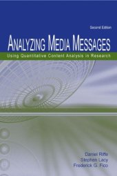 book Analyzing Media Messages: Using Quantitative Content Analysis in Research 2nd Edition (Lea Communication Series)