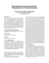 book Reconsidering Physical Key Secrecy: Teleduplication via Optical Decoding