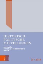 book Historisch-politische Mitteilungen: Archiv für Christlich-Demokratische Politik. Band 25