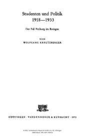 book Studenten und Politik 1918-1933: Der Fall Freiburg im Breisgau