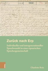 book Zurück nach Erp: Individueller und intergenerationeller Sprachwandel in einer ripuarischen Sprechergemeinschaft