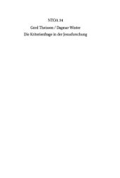 book Die Kriterienfrage in der Jesusforschung: Vom Differenzkriterium zum Plausibilitätskriterium