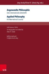 book Angewandte Philosophie. Eine internationale Zeitschrift / Applied Philosophy. An International Journal: Heft/Volume 1,2016