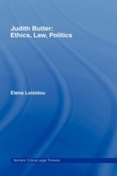 book Judith Butler: Ethics, Law, Politics (Nomikoi Critical Legal Thinkers)