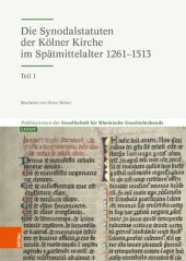 book Die Synodalstatuten der Kölner Kirche im Spätmittelalter 1261-1513