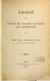 book Zeitschrift des Vereins für hessische Geschichte und Landeskunde