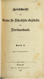 book Zeitschrift des Vereins für lübeckische Geschichte und Altertumskunde