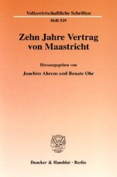 book Zehn Jahre Vertrag von Maastricht