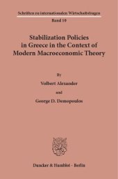 book Stabilization Policies in Greece in the Context of Modern Macroeconomic Theory