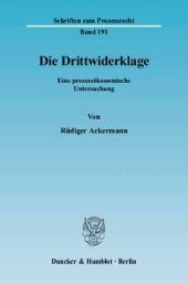 book Die Drittwiderklage: Eine prozessökonomische Untersuchung