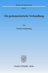 book Die parlamentarische Verhandlung