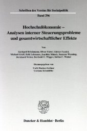 book Hochschulökonomie - Analysen interner Steuerungsprobleme und gesamtwirtschaftlicher Effekte