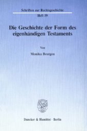 book Die Geschichte der Form des eigenhändigen Testaments