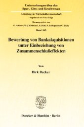 book Bewertung von Bankakquisitionen unter Einbeziehung von Zusammenschlußeffekten