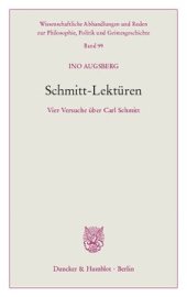 book Schmitt-Lektüren: Vier Versuche über Carl Schmitt