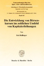 book Die Entwicklung von Börsenkursen im zeitlichen Umfeld von Kapitalerhöhungen