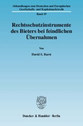 book Rechtsschutzinstrumente des Bieters bei feindlichen Übernahmen