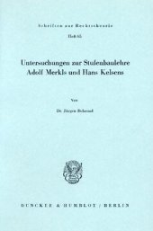 book Untersuchungen zur Stufenbaulehre Adolf Merkls und Hans Kelsens