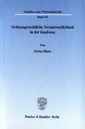 book Ordnungsrechtliche Verantwortlichkeit in der Insolvenz