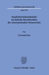 book Sonderbetriebseinkünfte als hybride Betriebsstätte des internationalen Steuerrechts