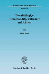 book Die abhängige Kommanditgesellschaft auf Aktien