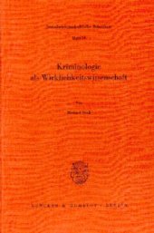 book Kriminologie als Wirklichkeitswissenschaft