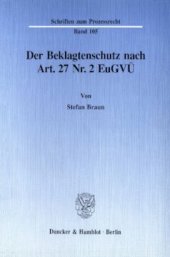 book Der Beklagtenschutz nach Art. 27 Nr. 2 EuGVÜ