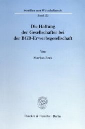 book Die Haftung der Gesellschafter bei der BGB-Erwerbsgesellschaft