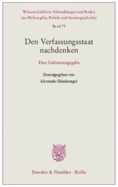 book Den Verfassungsstaat nachdenken: Eine Geburtstagsgabe