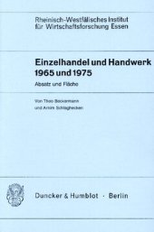 book Einzelhandel und Handwerk 1965 und 1975: Absatz und Fläche