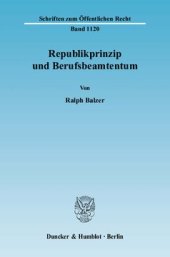 book Republikprinzip und Berufsbeamtentum