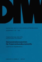 book Demonstrationszentren für Faserverbundkunststoffe: Ergebnisse der Begleitforschung