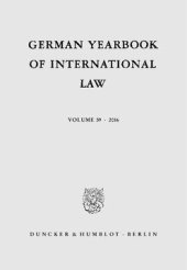 book German Yearbook of International Law / Jahrbuch für Internationales Recht: Vol. 59 (2016)