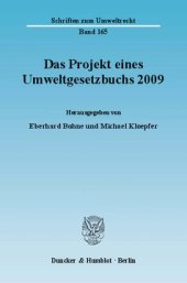 book Das Projekt eines Umweltgesetzbuchs 2009