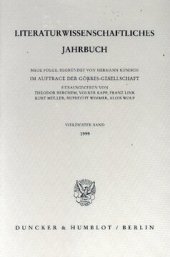 book Literaturwissenschaftliches Jahrbuch: 40. Band (1999)