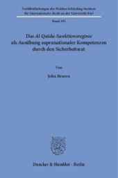 book Das Al Qaida-Sanktionsregime als Ausübung supranationaler Kompetenzen durch den Sicherheitsrat