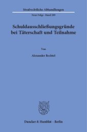 book Schuldausschließungsgründe bei Täterschaft und Teilnahme